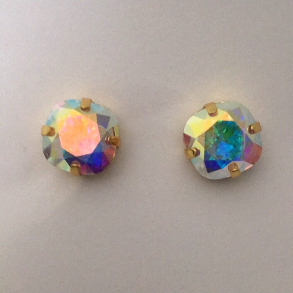 Aurora Borealis Crystal Earrings - Picture 5 of 6